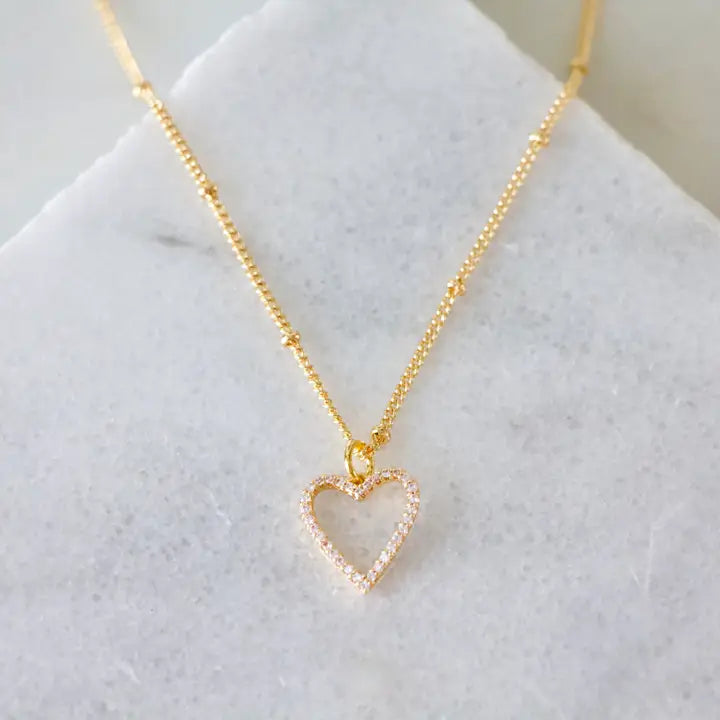 Golden Spark Heart Necklace