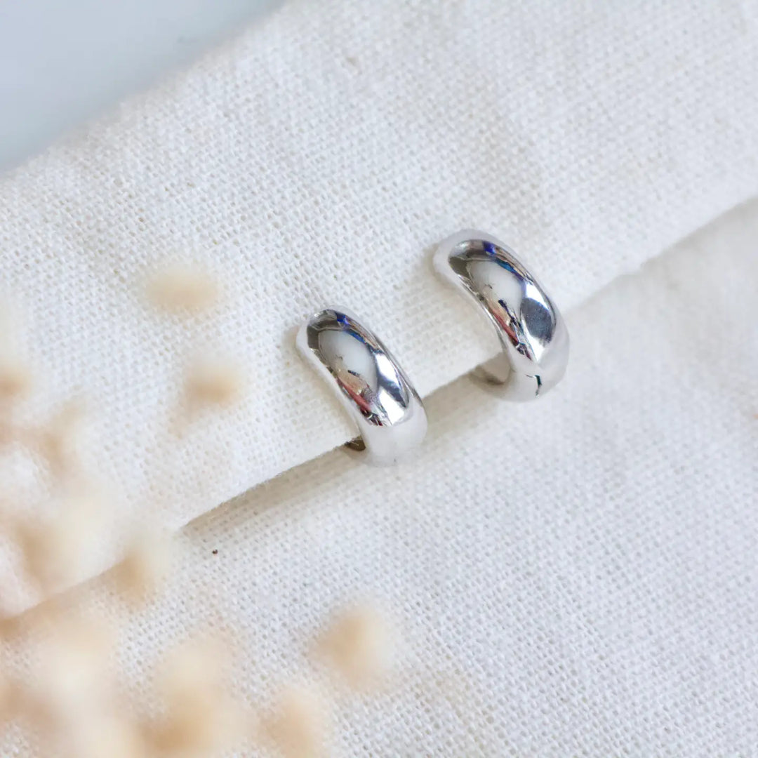Silver Embrace Hoops