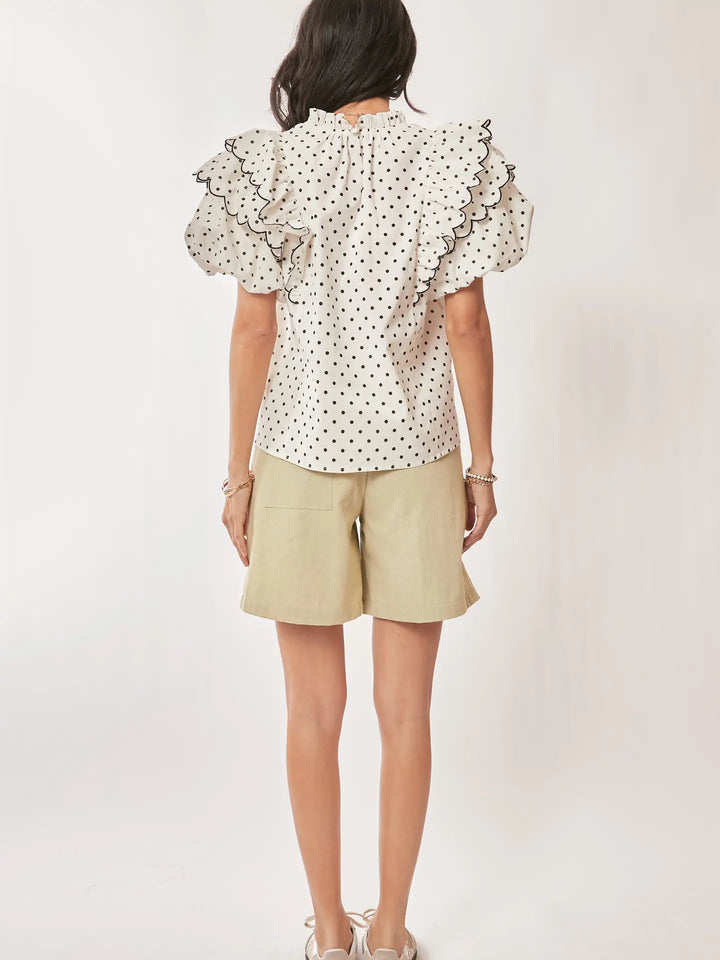Dot Darling Ruffle Blouse
