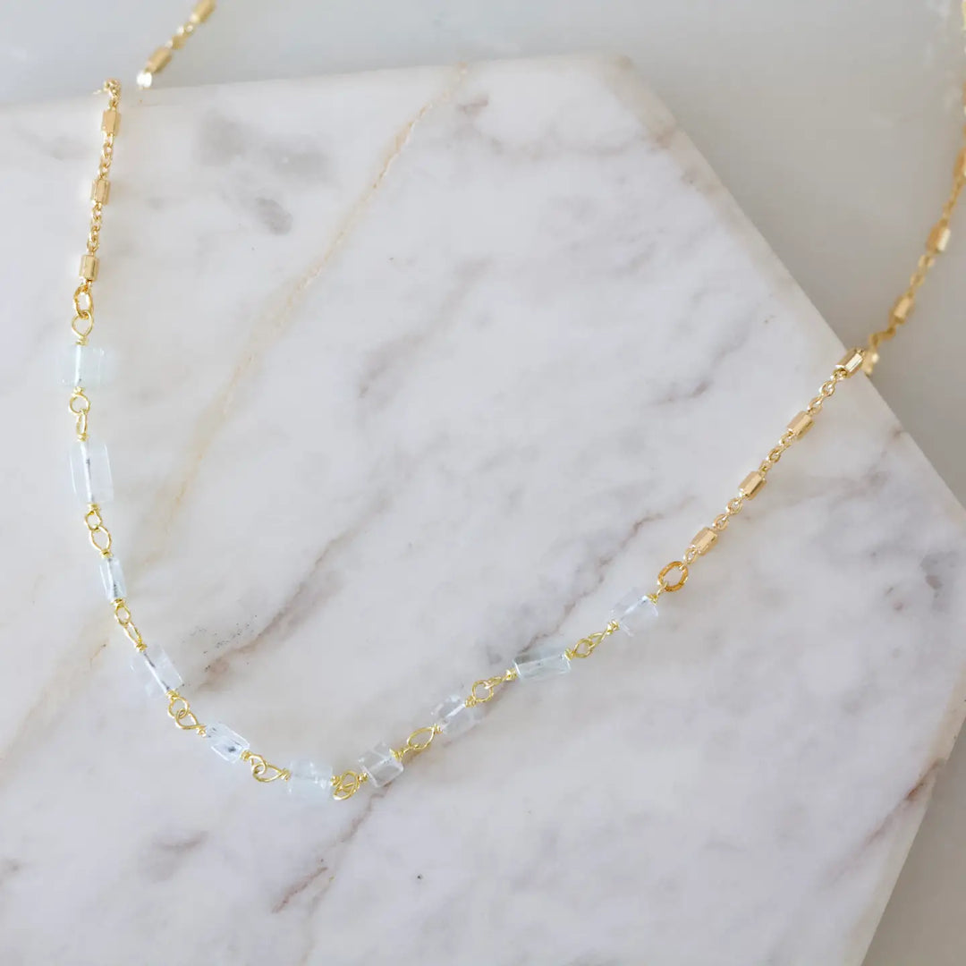 Golden Glimmer Quartz Necklace