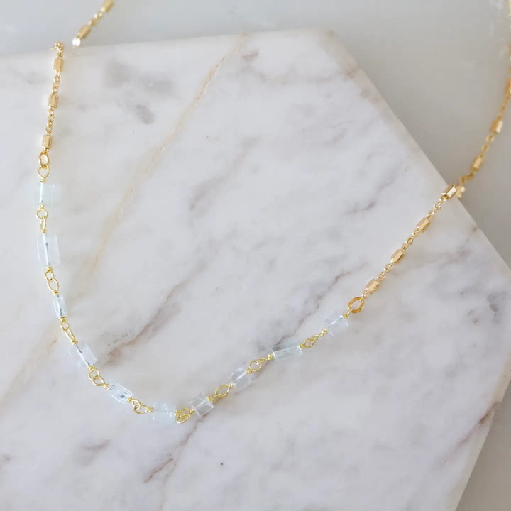 Golden Glimmer Quartz Necklace