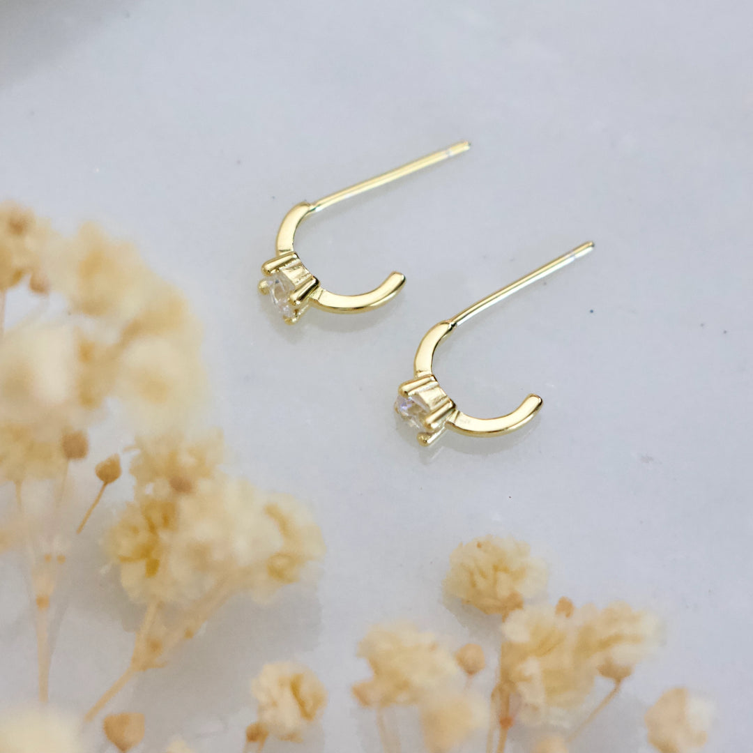 Mini Crystal Huggie Earrings