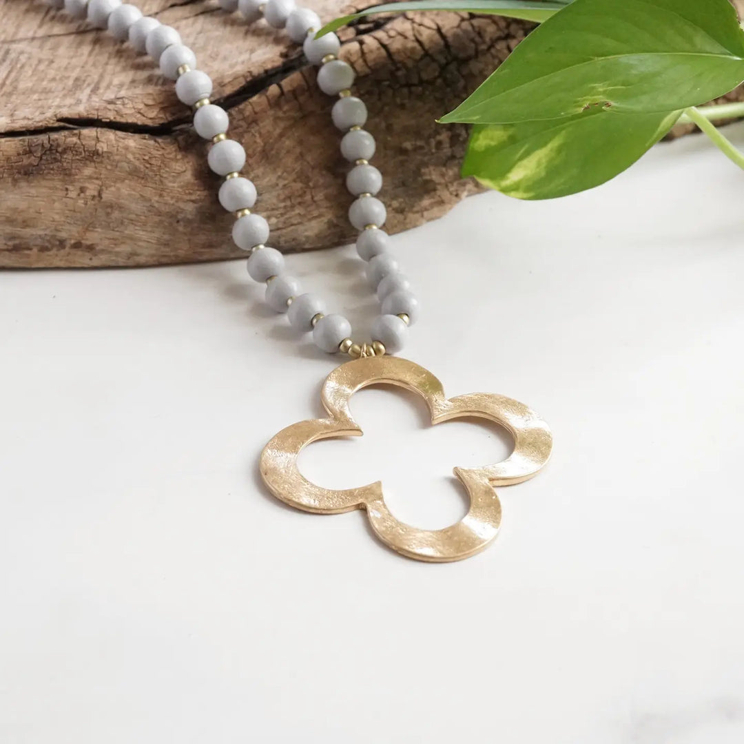 Golden Petal Clover Necklace