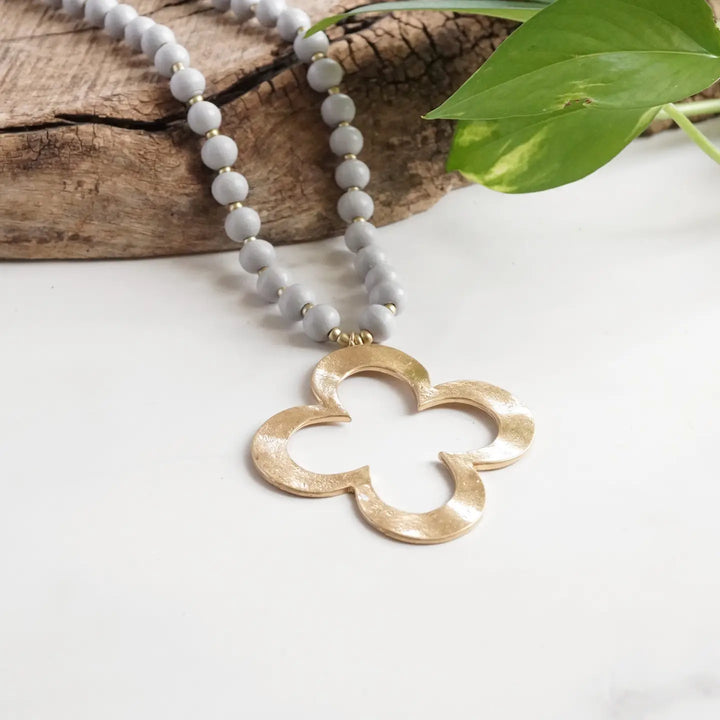 Golden Petal Clover Necklace