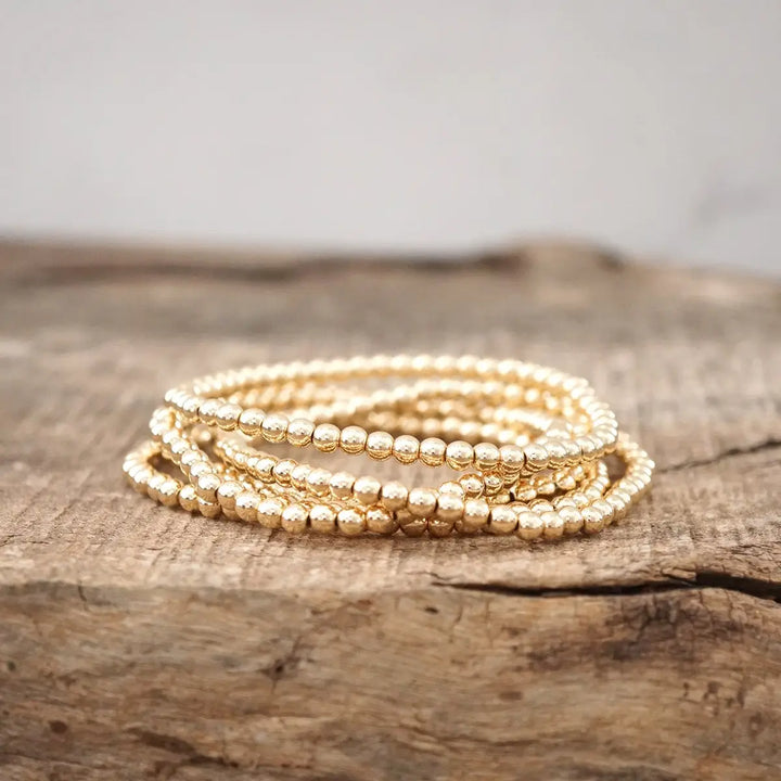 Golden Bead Bracelet Stack
