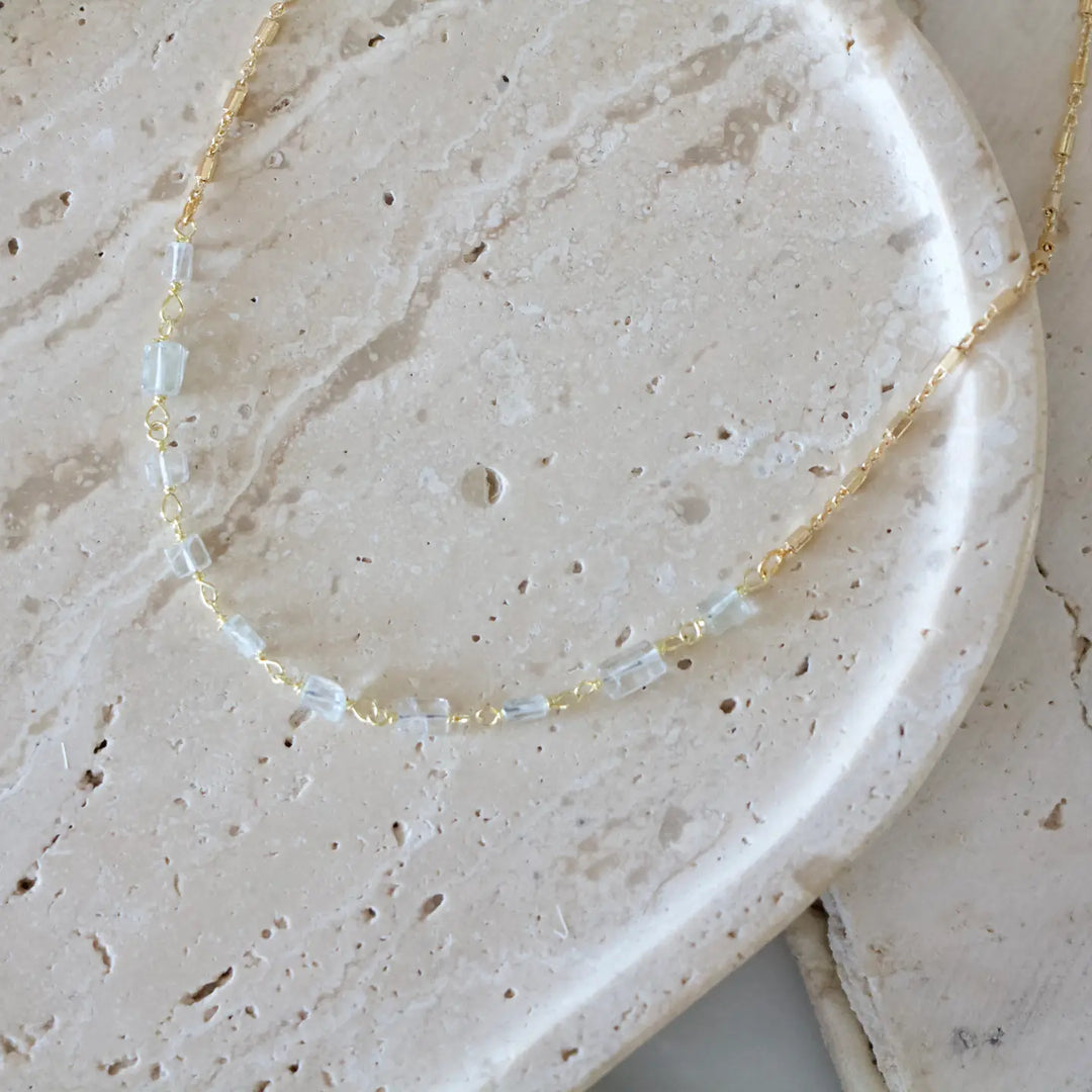 Golden Glimmer Quartz Necklace