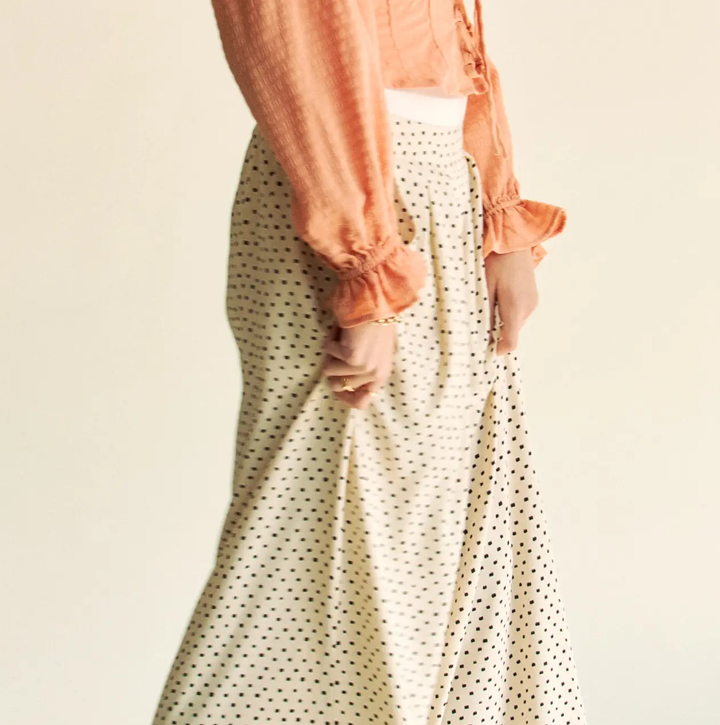 Polka Dot Pleated Wide-Leg Pants