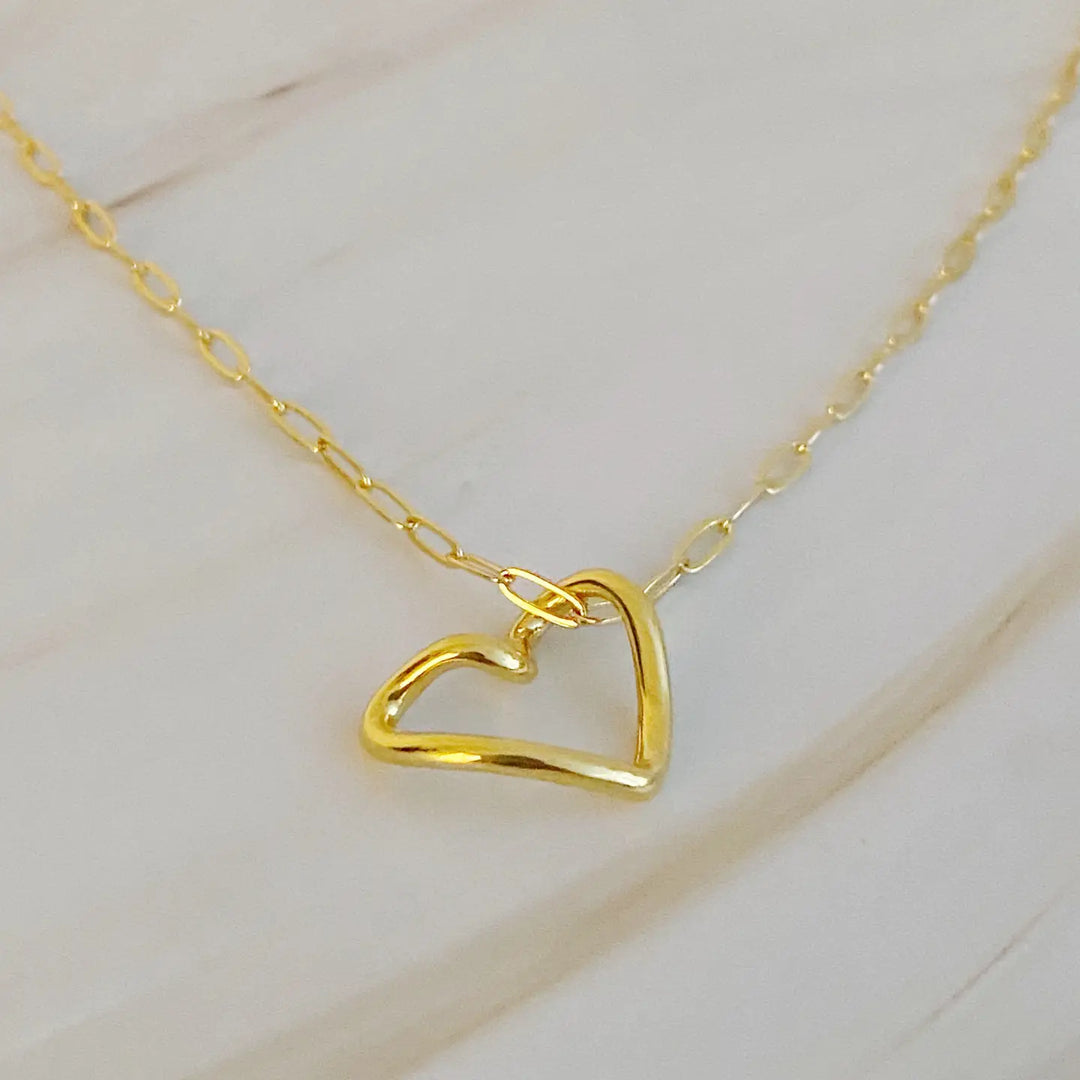 Hold Me Gold Heart Necklace