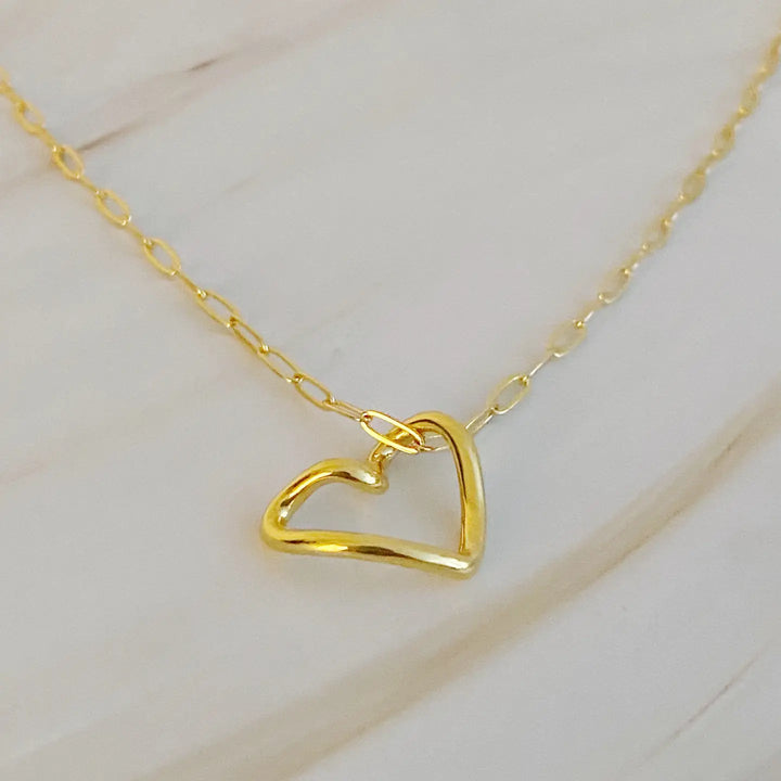Hold Me Gold Heart Necklace