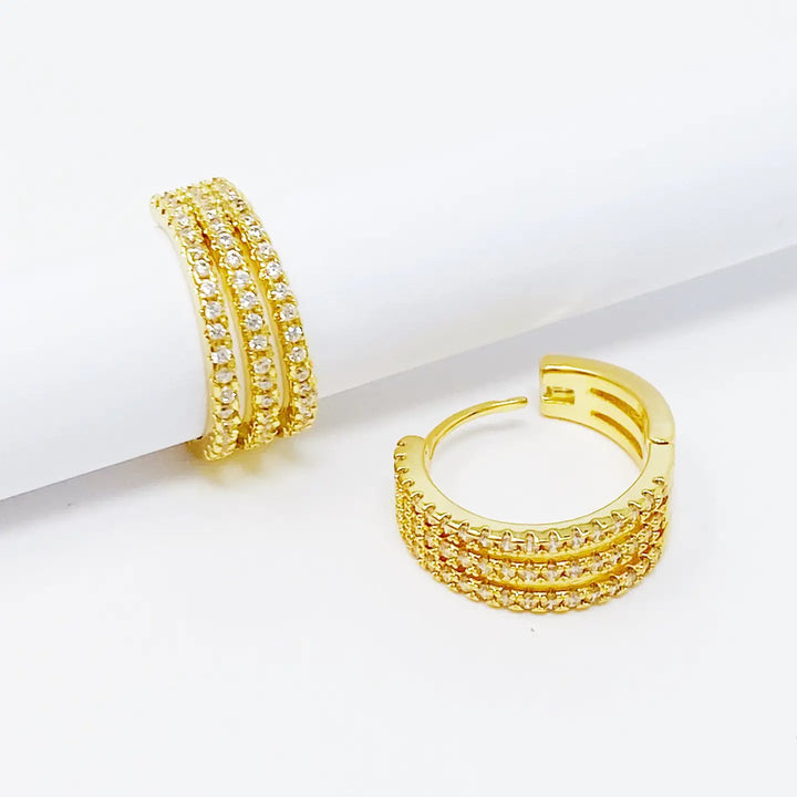 Triple Shine Huggie Hoops