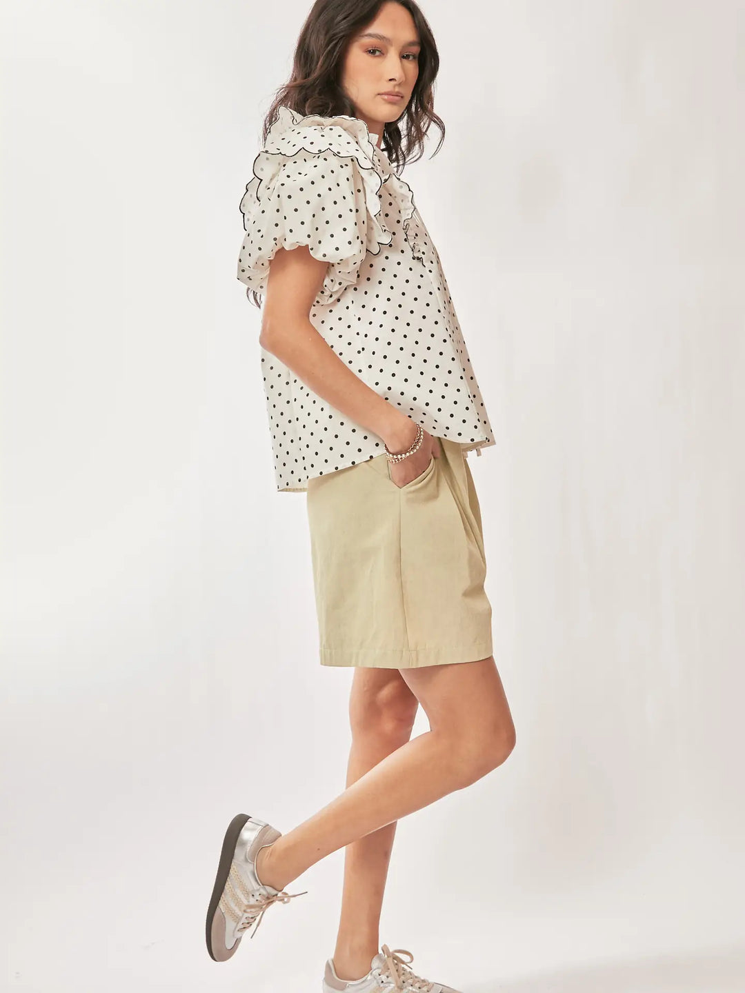 Dot Darling Ruffle Blouse
