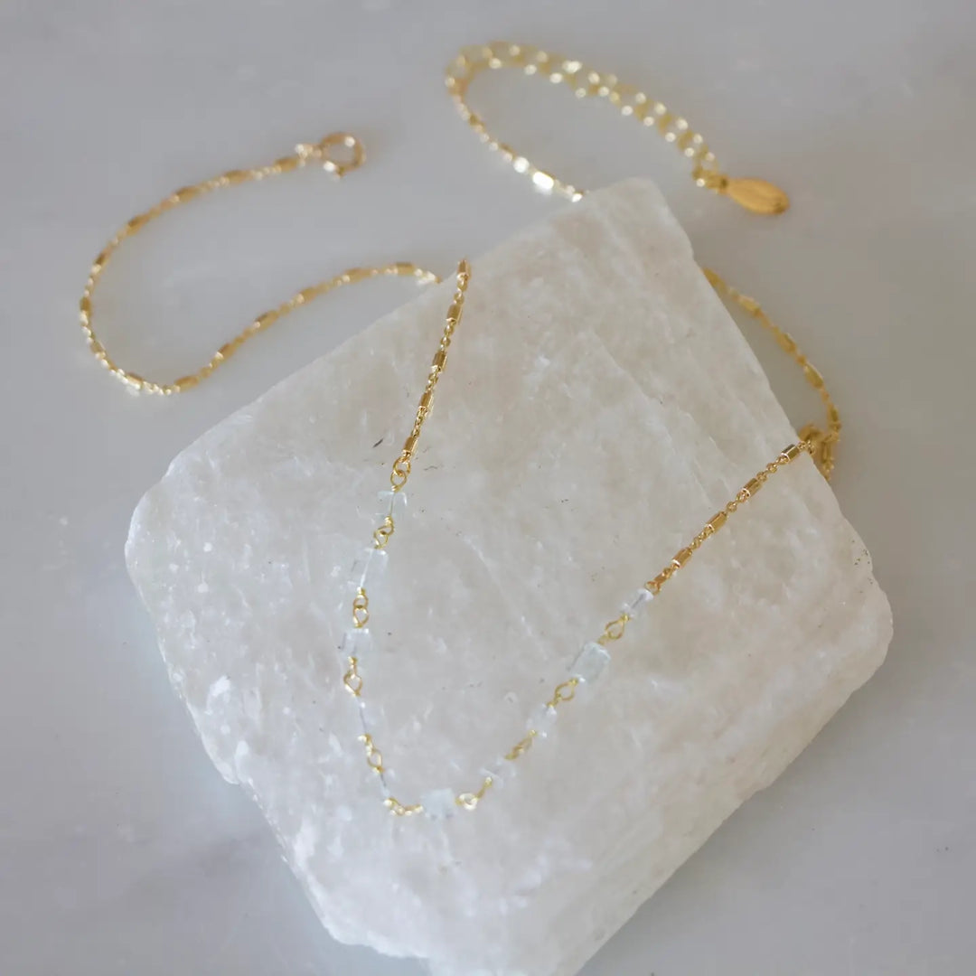 Golden Glimmer Quartz Necklace