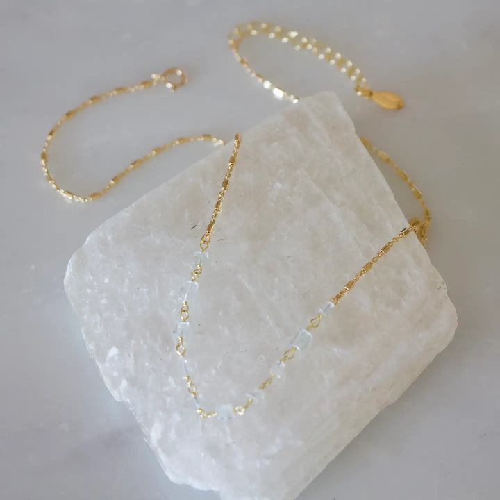 Golden Glimmer Quartz Necklace