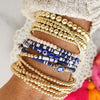 Worn Gold Beaded Stack