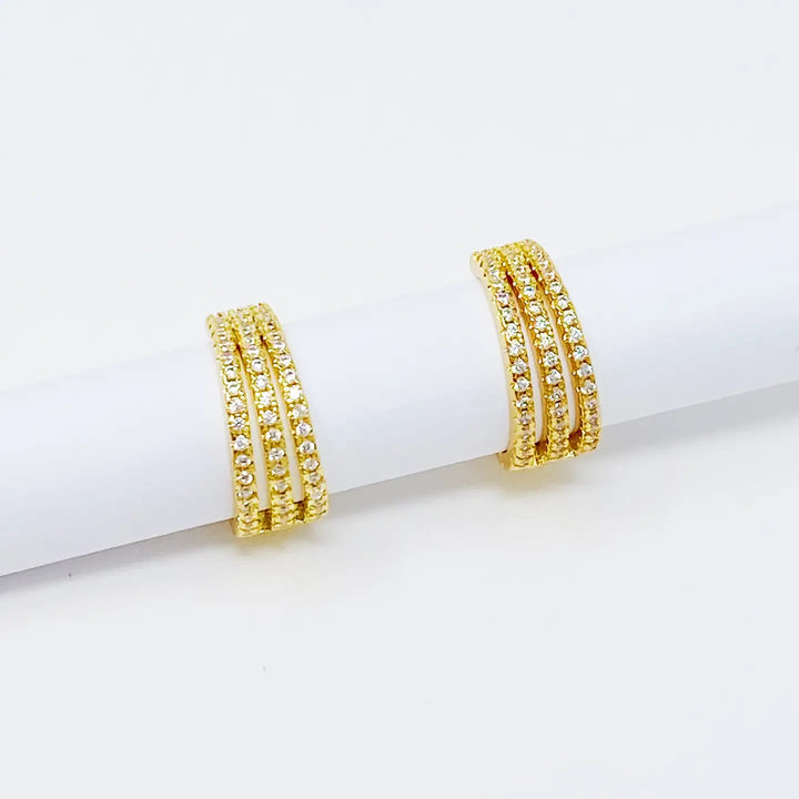 Triple Shine Huggie Hoops