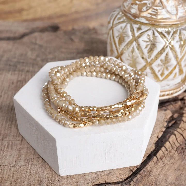 Gold Chain & Cream Beads
