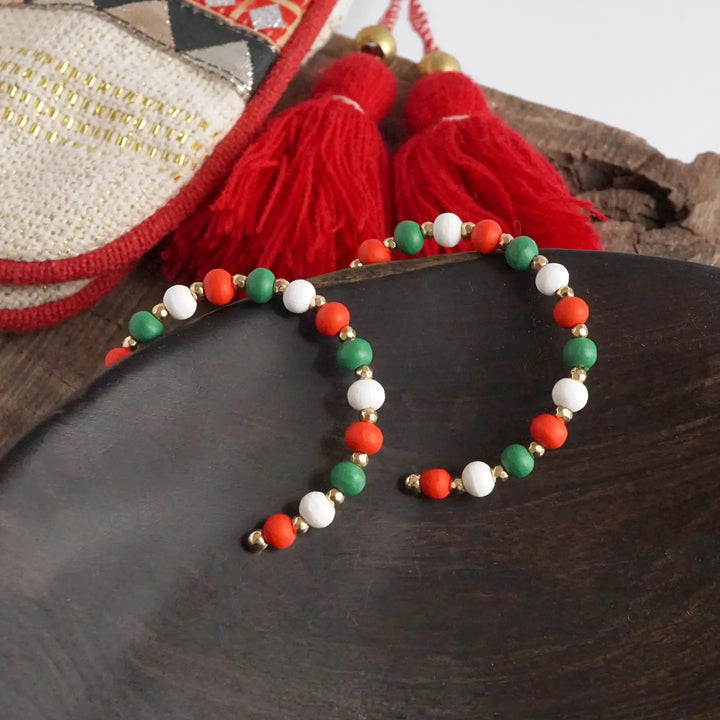 Holiday Cheer Beaded Hoops
