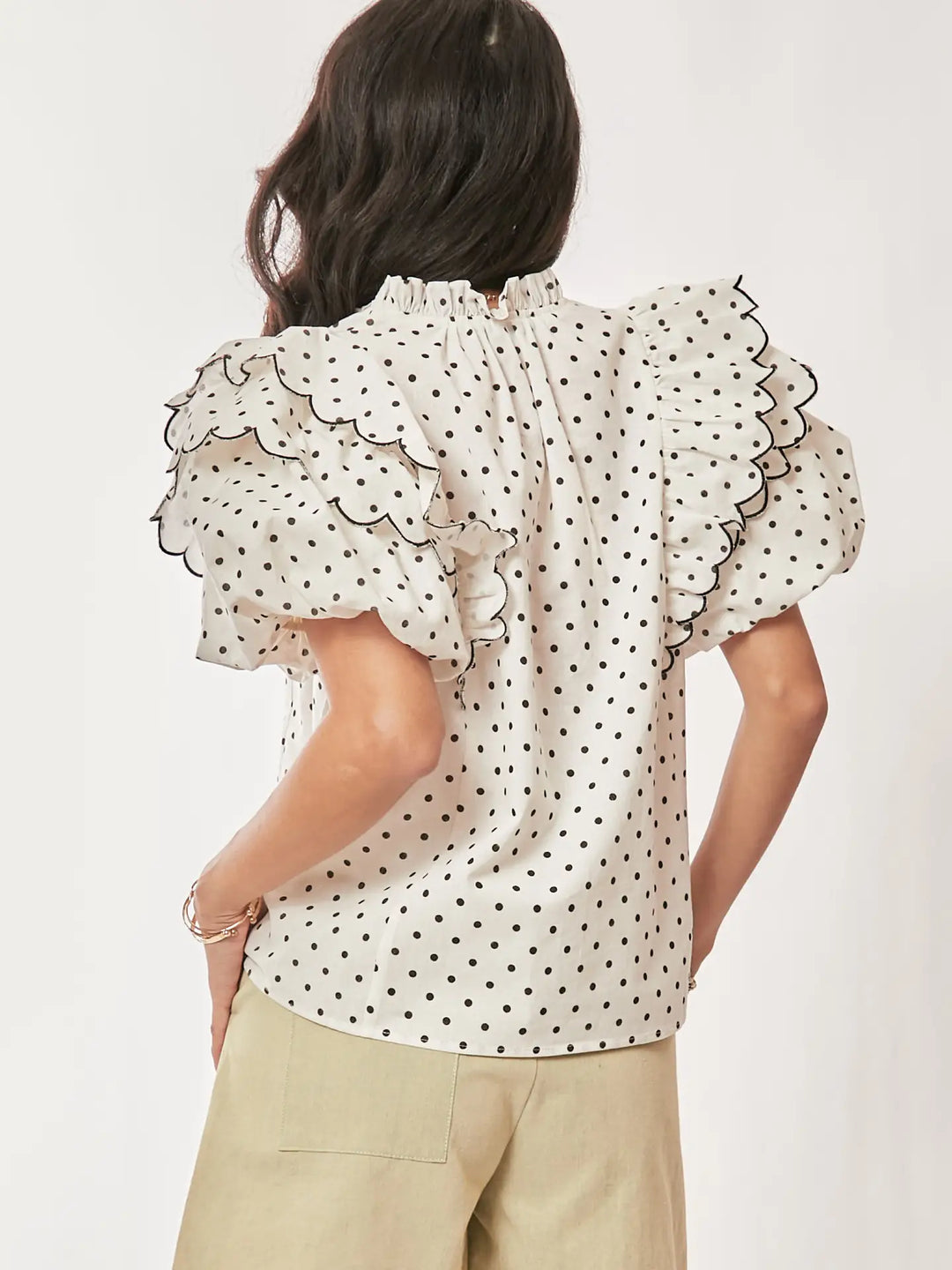 Dot Darling Ruffle Blouse