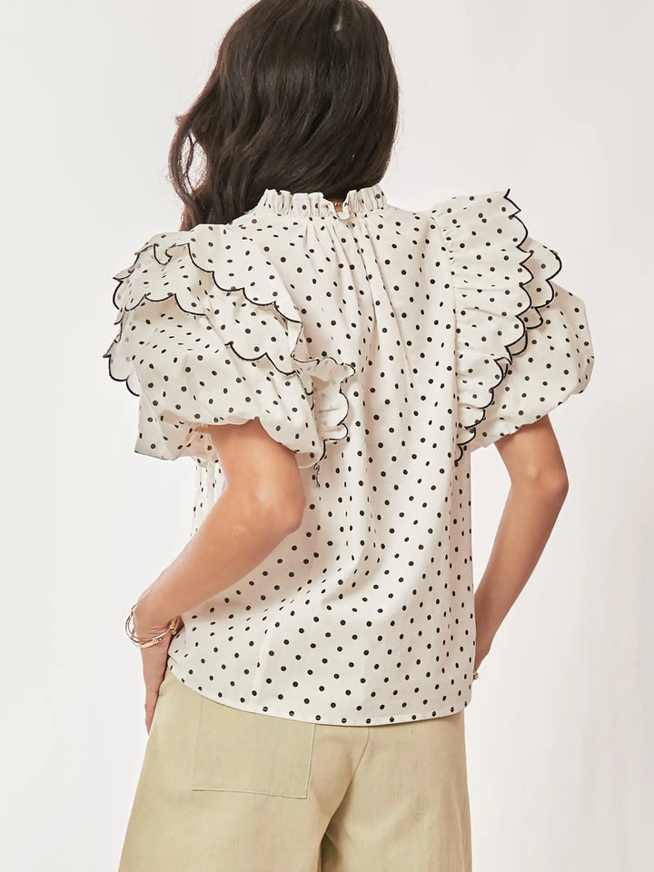 Dot Darling Ruffle Blouse