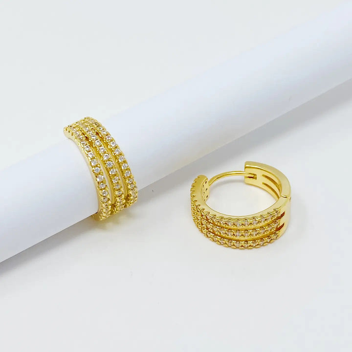 Triple Shine Huggie Hoops