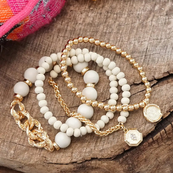 Ivory Luxe Coin Charm Bracelets