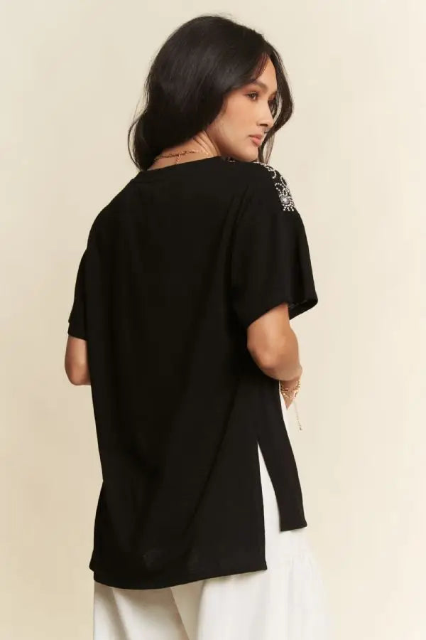 Lace & Bows Colorblock Knit Top
