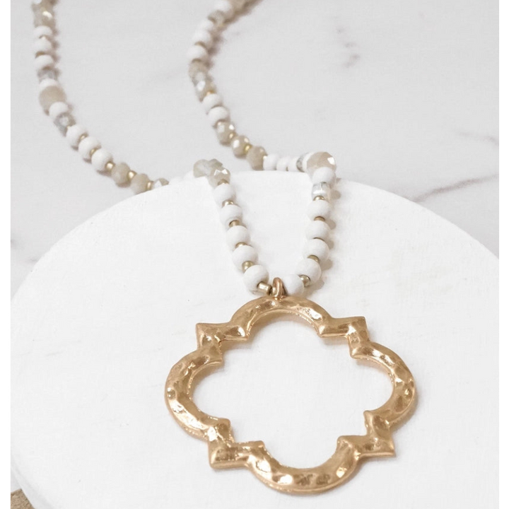 Ivory Clover Long Necklace