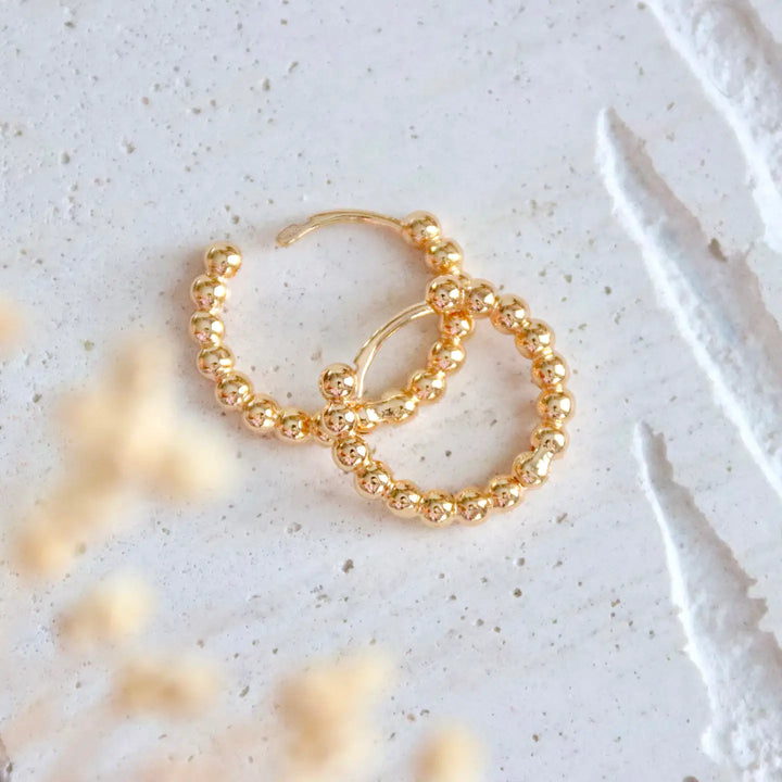 Golden Dot Hoops Earrings