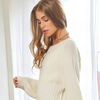 Cream Fuzzy Slouchy Knit Pullover