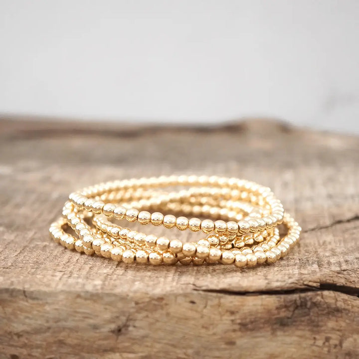 Golden Bead Bracelet Stack