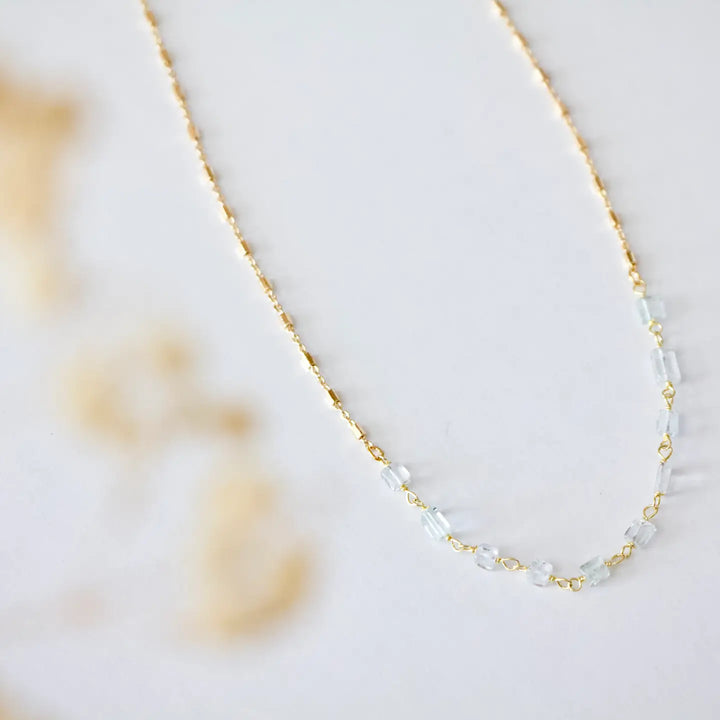 Golden Glimmer Quartz Necklace