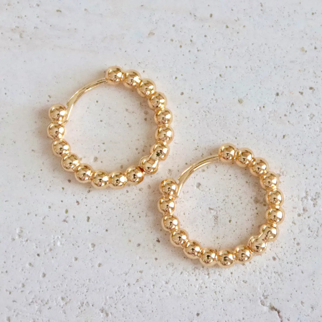 Golden Dot Hoops Earrings