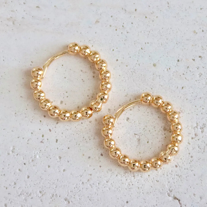 Golden Dot Hoops Earrings
