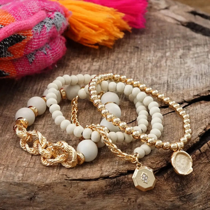 Ivory Luxe Coin Charm Bracelets