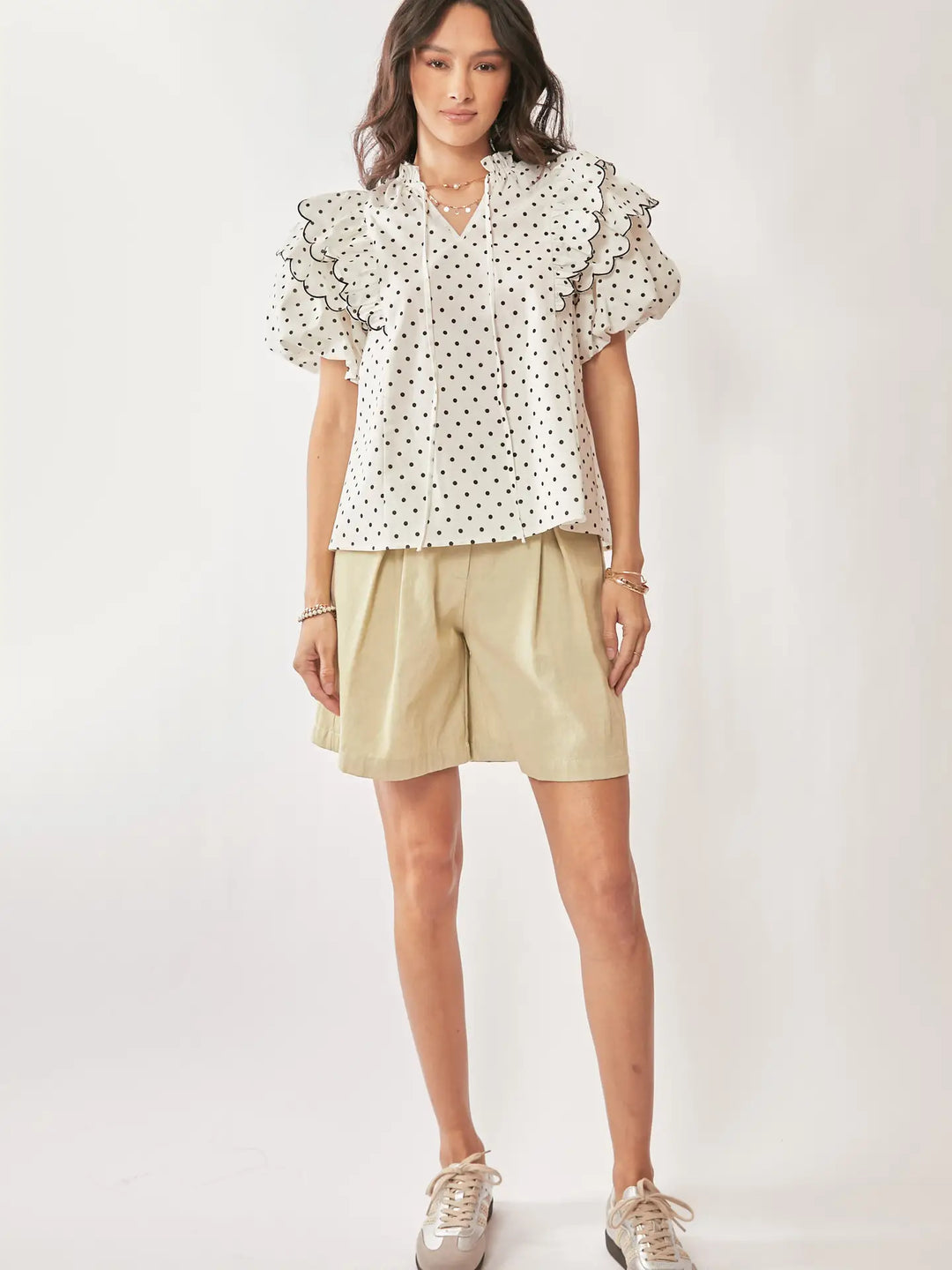 Dot Darling Ruffle Blouse