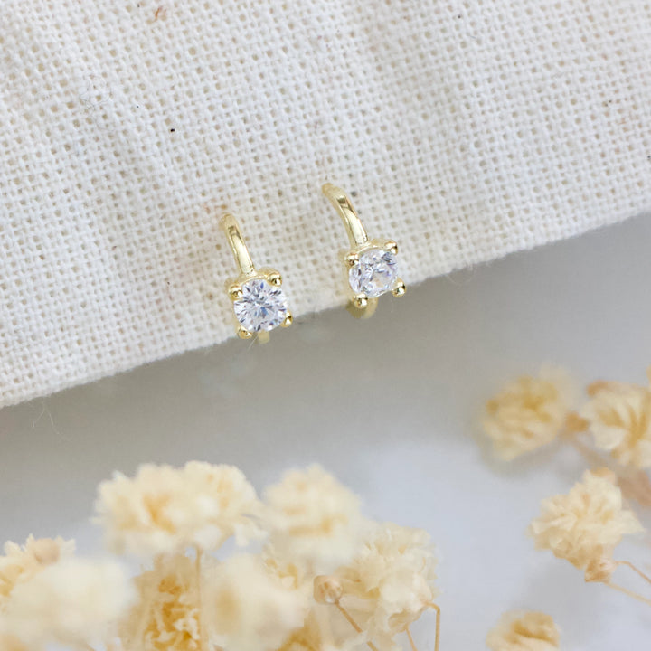 Mini Crystal Huggie Earrings